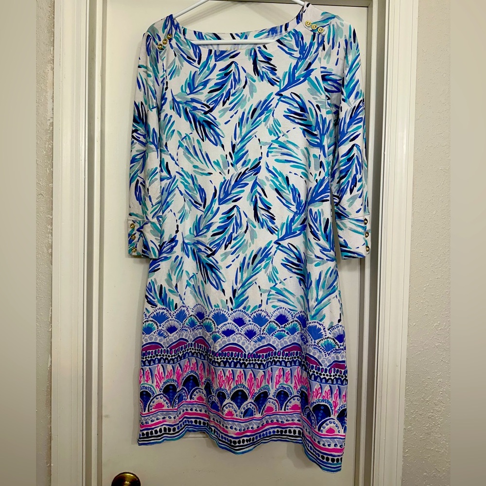 Lilly Pulitzer Blue Leaf Print Dress